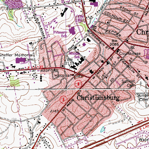 Topographic Map of New Altamont Hospital, VA