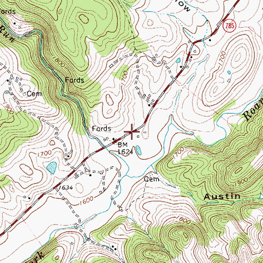 Topographic Map of North Fork Valley Rural Historic District, VA