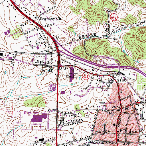 Topographic Map of Northgate Village Shopping Center, VA