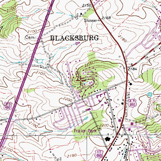 Topographic Map of Northside Park, VA