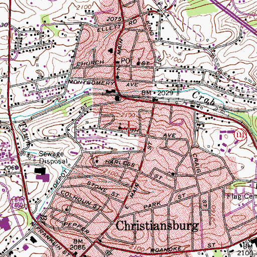 Topographic Map of Old Hill School (historical), VA