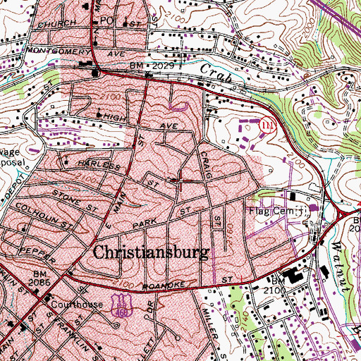 Topographic Map of Park United Methodist Church, VA