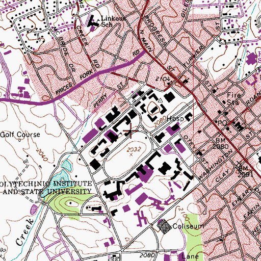 Topographic Map of Patton Hall, VA
