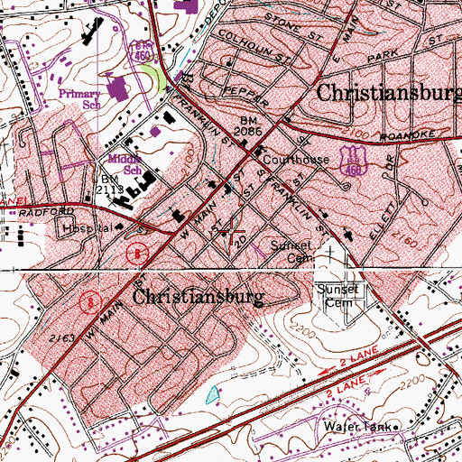 Topographic Map of Pentecostal Holiness Church (historical), VA