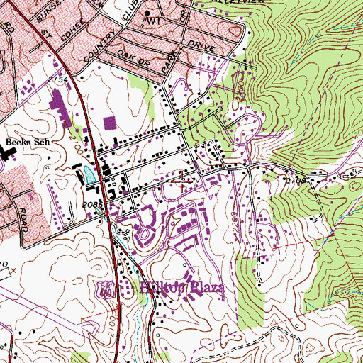 Topographic Map of Piedmont, VA
