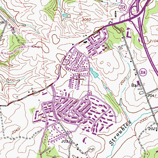 Topographic Map of Pilgrims Pointe, VA