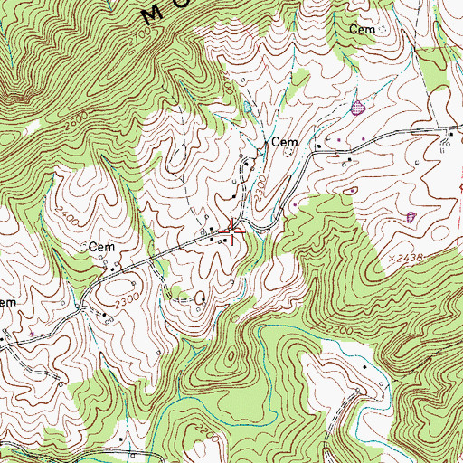 Topographic Map of Poff School (historical), VA