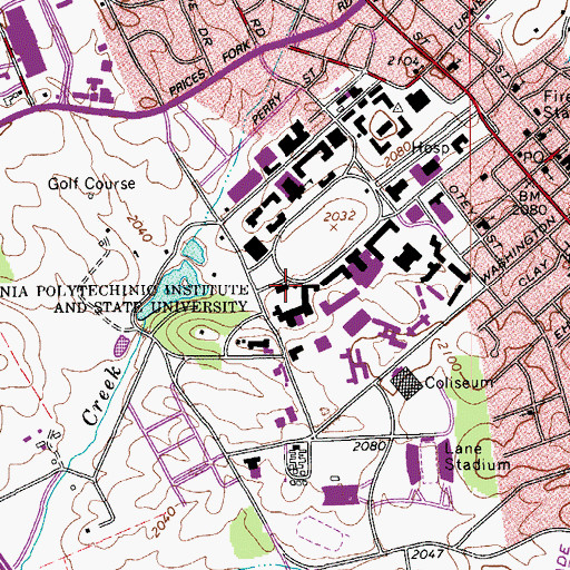 Topographic Map of Price Hall, VA
