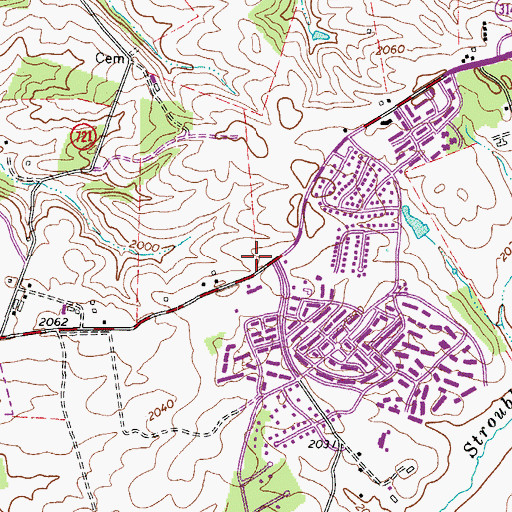 Topographic Map of Blacksburg Volunteer Fire Department Station 2, VA