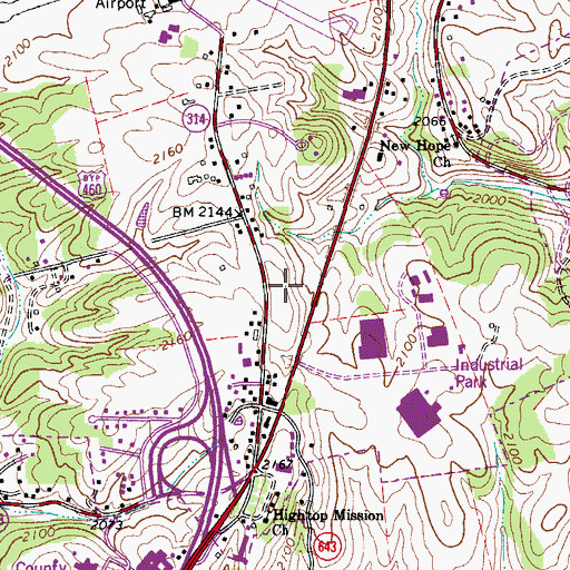 Topographic Map of Ramble Ridge, VA