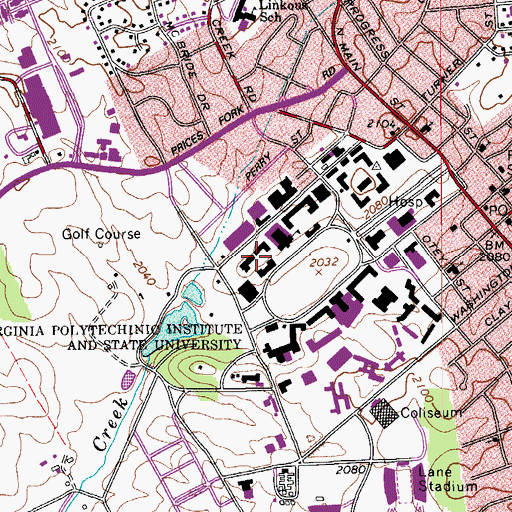 Topographic Map of Robeson Hall, VA