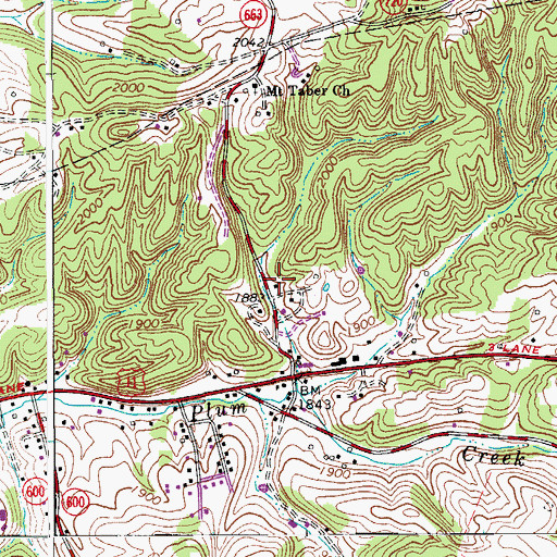 Topographic Map of Rock Road School (historical), VA