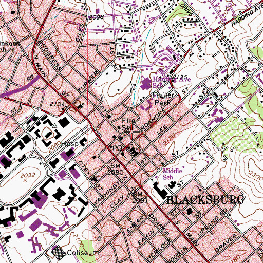 Topographic Map of Saint Paul African Methodist Episcopal Church, VA