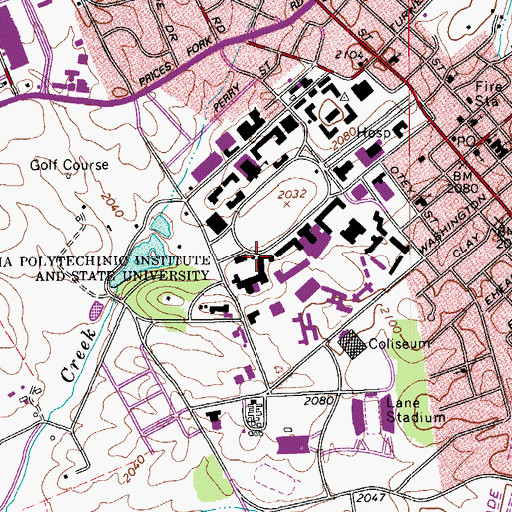 Topographic Map of Sandy Hall, VA
