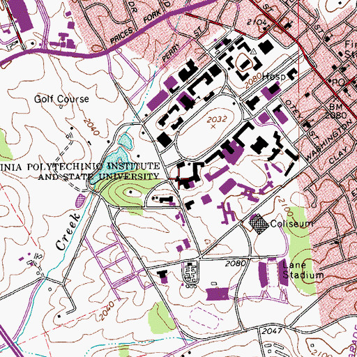 Topographic Map of Saunders Hall, VA
