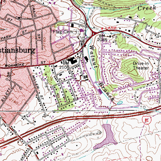 Topographic Map of Sherwood Forest, VA