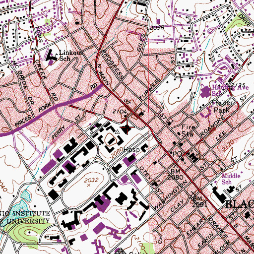 Topographic Map of Shultz Hall, VA
