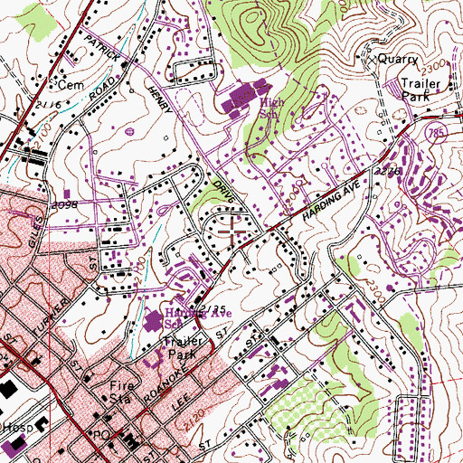 Topographic Map of Silver Leaf, VA