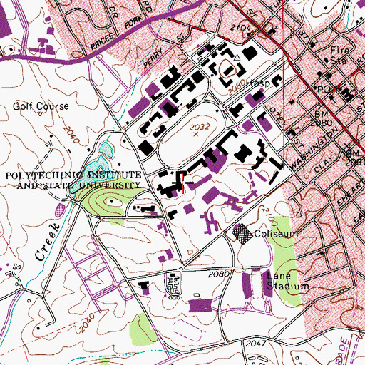 Topographic Map of Smyth Hall, VA