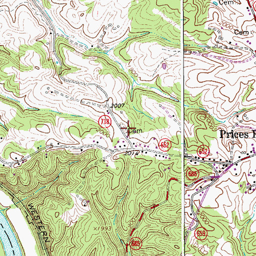 Topographic Map of Snider Cemetery, VA