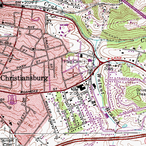 Topographic Map of Snidow Heights, VA