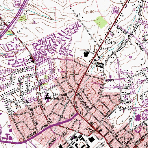 Topographic Map of Snidow Heights, VA