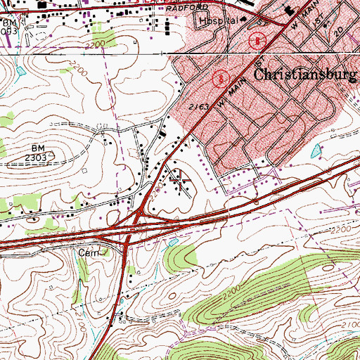 Topographic Map of South Hill Park, VA