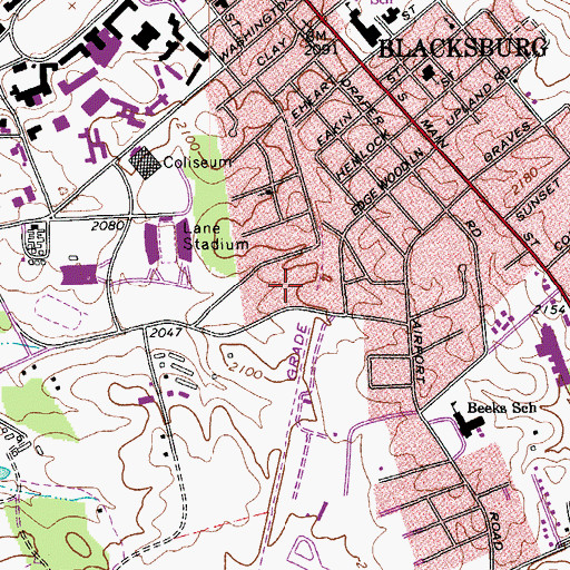 Topographic Map of Southgate, VA