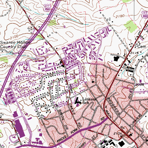 Topographic Map of Stonegate, VA