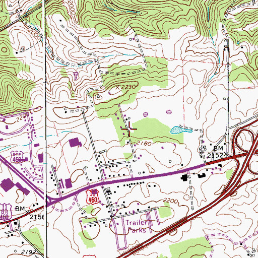 Topographic Map of Teel Subdivision, VA
