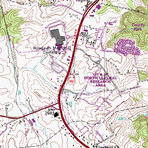 Topographic Map of The Marketplace Shopping Center, VA