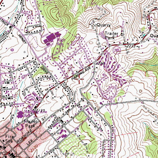 Topographic Map of The Vistas, VA