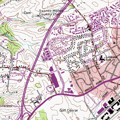 Topographic Map of Tremont Estates, VA