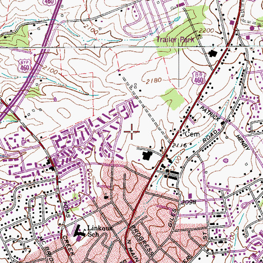Topographic Map of University Terrace, VA