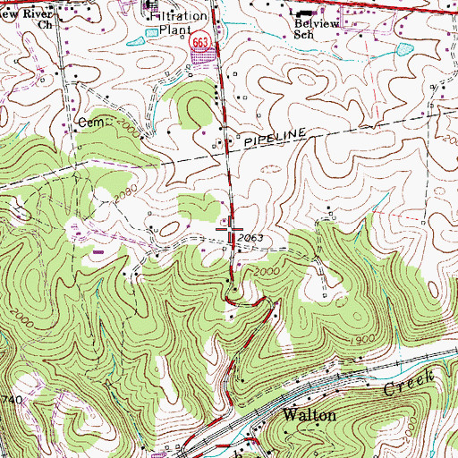 Topographic Map of Walton School Number 1 (historical), VA