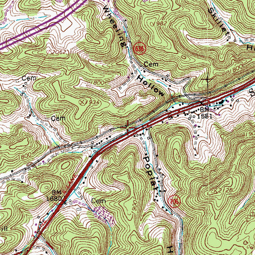 Topographic Map of Wanless Church (historical), VA