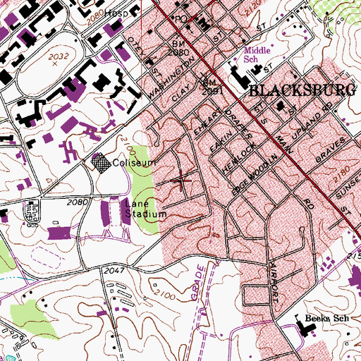Topographic Map of Wesleyan Methodist Church, VA