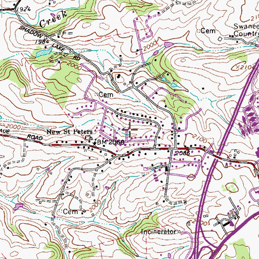 Topographic Map of Westover Hills, VA