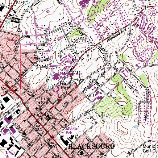 Topographic Map of Westview Cemetery, VA
