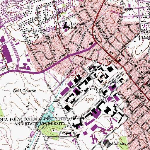 Topographic Map of Whittemore Hall, VA