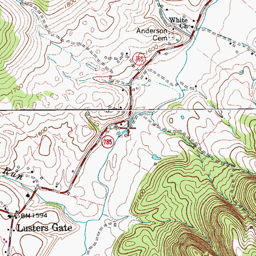 Topographic Map of Willow Springs Lake, VA