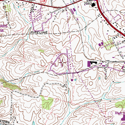 Topographic Map of Windmill Hills, VA