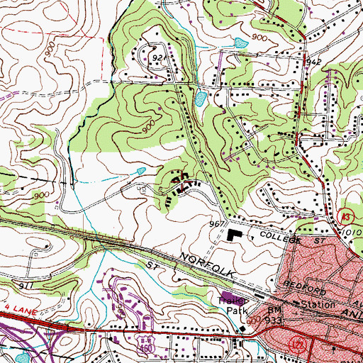 Topographic Map of Elks National Home, VA