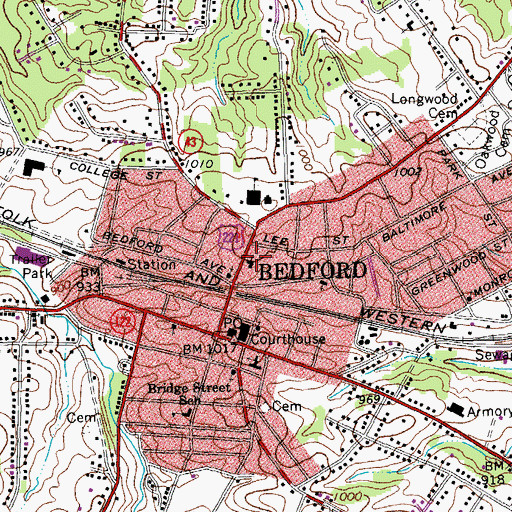 Topographic Map of Saint Johns Episcopal Church, VA