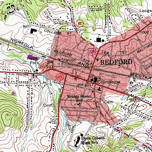 Topographic Map of Saint Philips Episcopal Church, VA