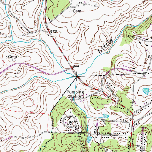 Topographic Map of South Fork Little Otter Creek, VA