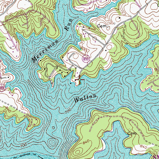 Topographic Map of Beacon Marina, VA