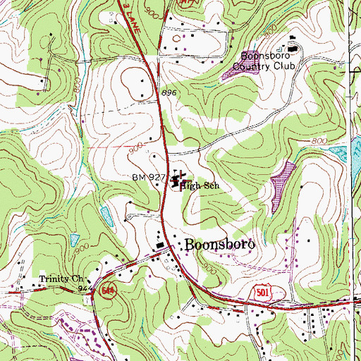 Topographic Map of Boonsboro Elementary School, VA