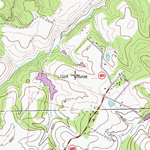 Topographic Map of Colonial Hills Golf Course, VA