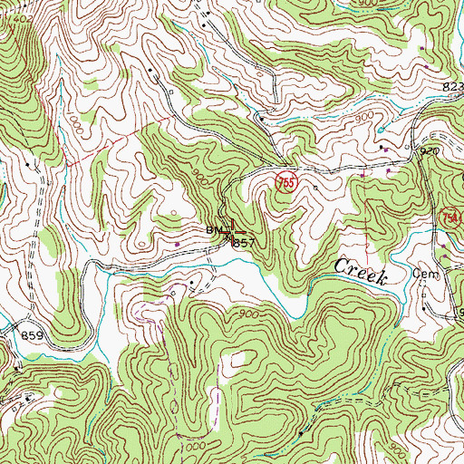 Topographic Map of Coonsville (historical), VA